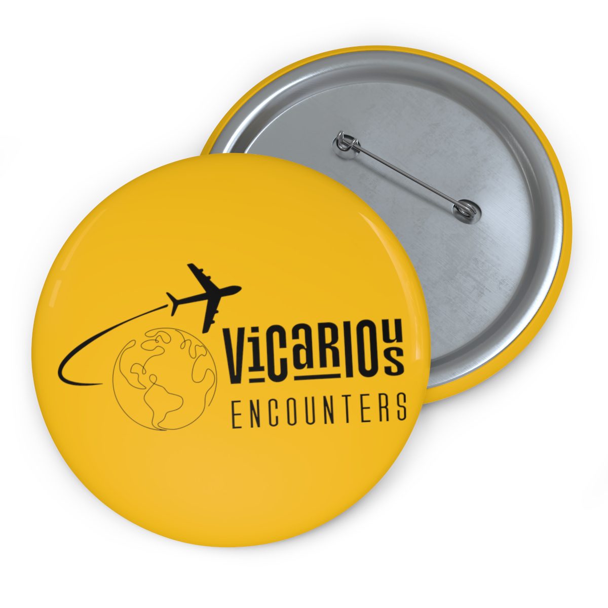 Vicarious Encounters Logo Pin Buttons (Yellow)