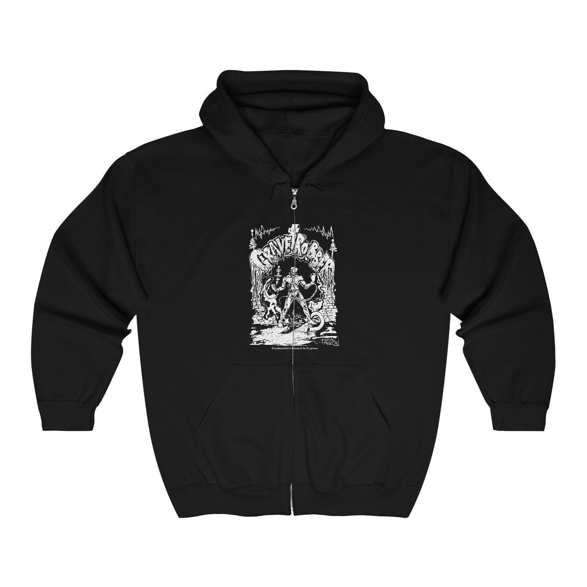 Grave Robber Monster in Progress Full Zip Hooded Sweatshirt