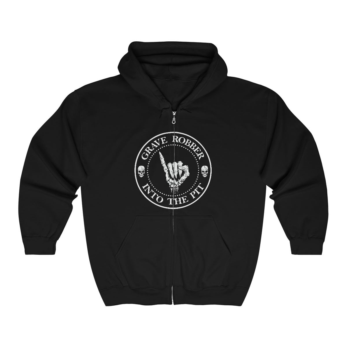 Grave Robber Into The Pit Full Zip Hooded Sweatshirt