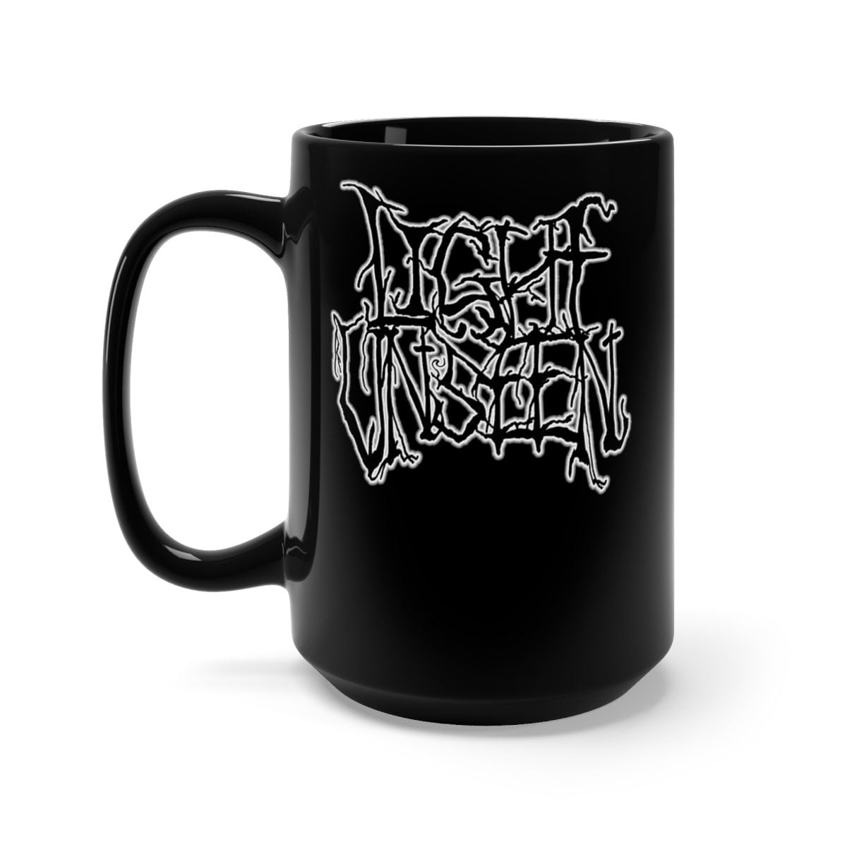 Light Unseen Early Logo 15oz Black Mug