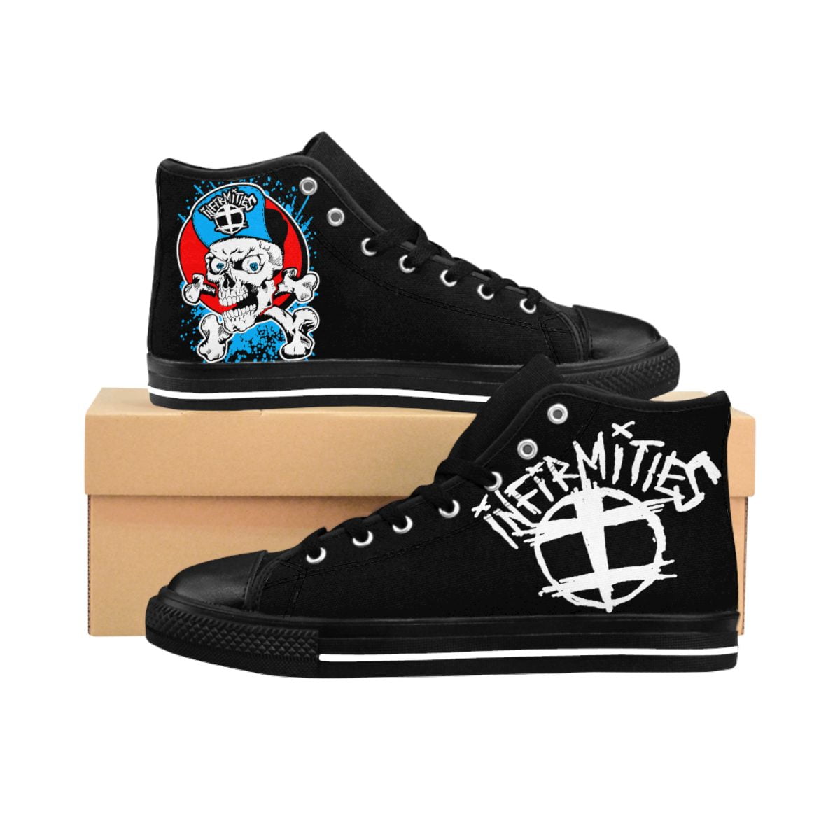 Infirmities Sk8 Skull Logo Men's High-top Sneakers