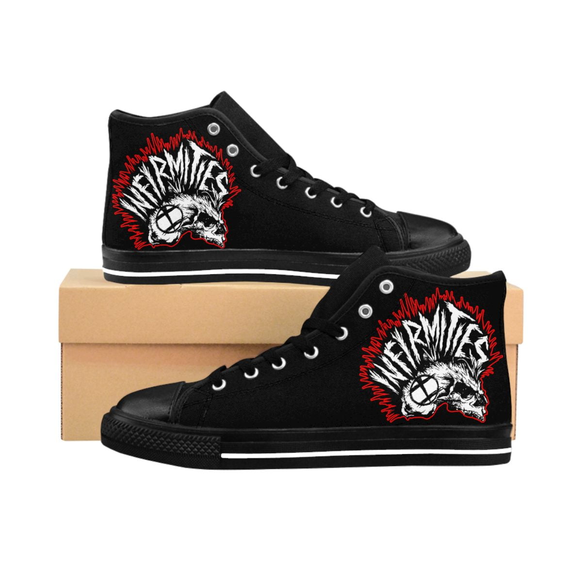 Infirmities Skull Hawk Logo Women's High-top Sneakers
