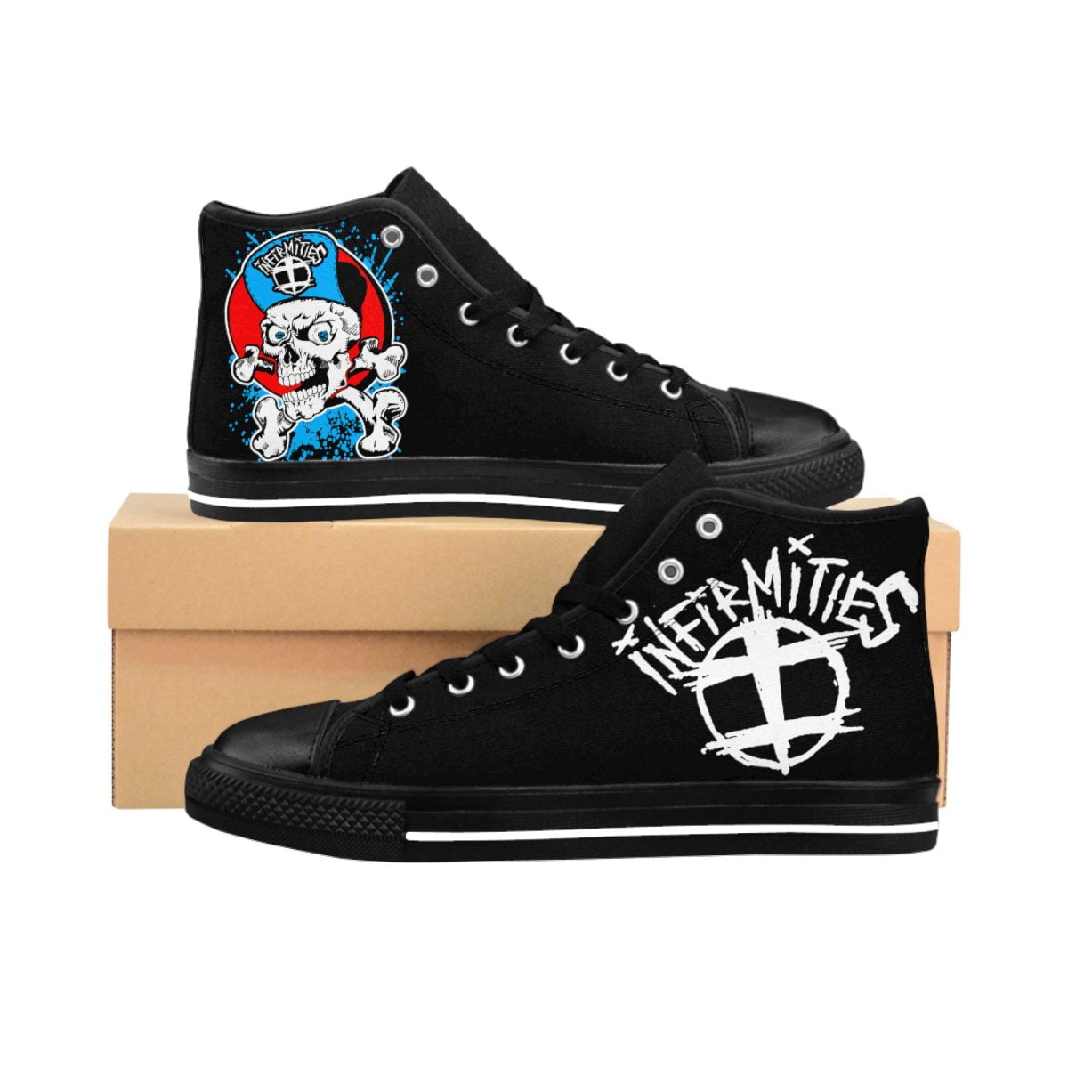 Infirmities Sk8 Skull Logo Women's High-top Sneakers