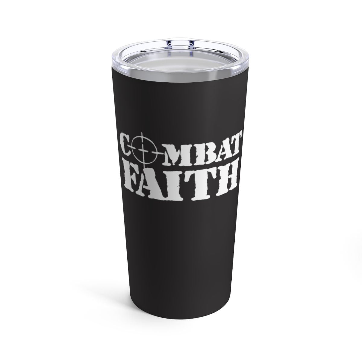 Combat Faith Logo 20oz Stainless Steel Black Tumbler
