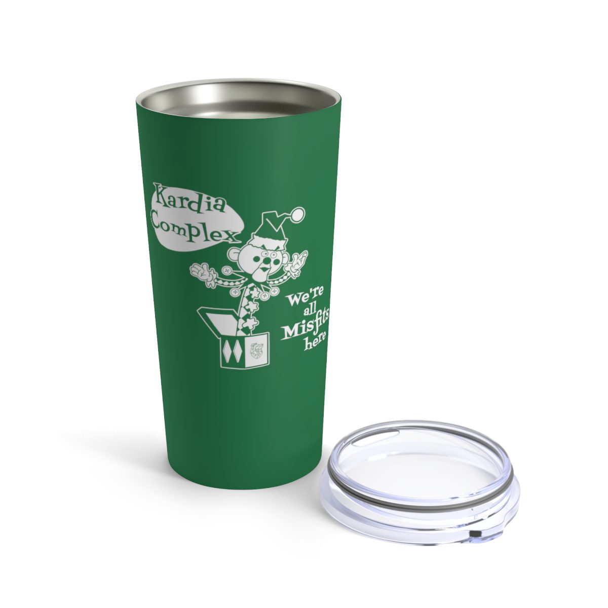 Kardia Complex - We're All Misfits Here Green Holiday Edition 20oz Stainless Steel Tumbler