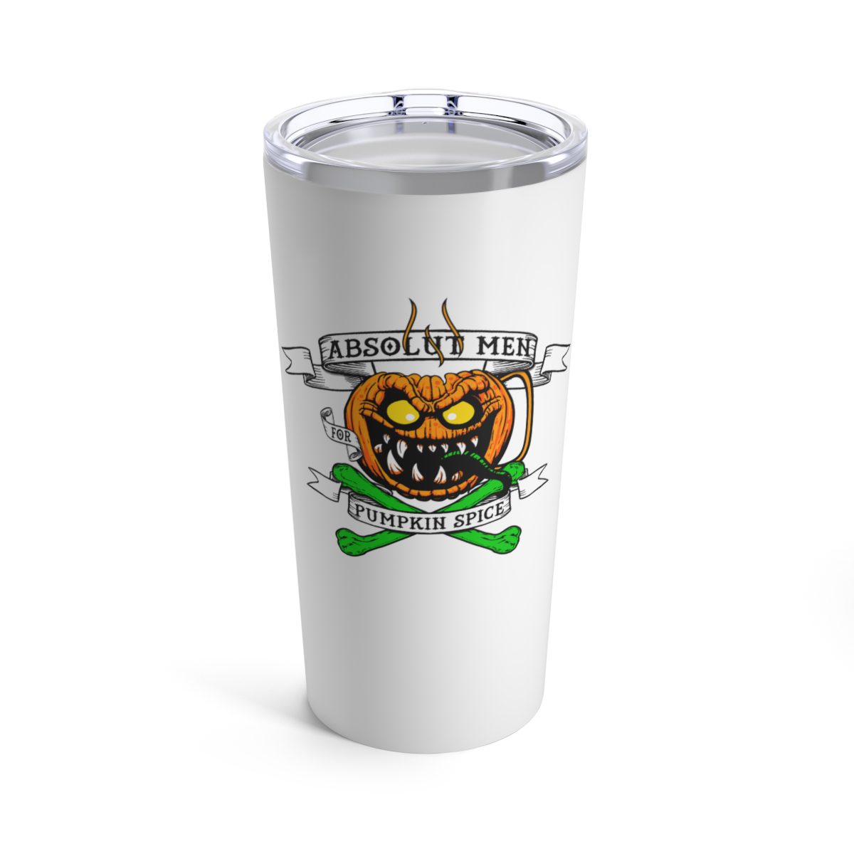 AMPS Absolut Men For Pumpkin Spice White Stainless Steel Tumbler