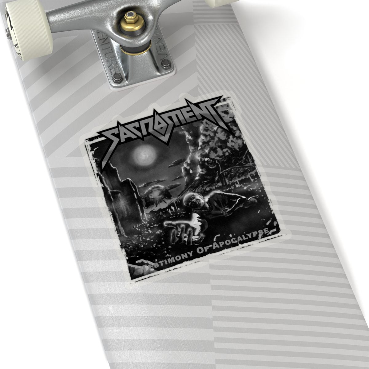 Sacrament - Testimony of Apocalypse Black and White Die Cut Stickers