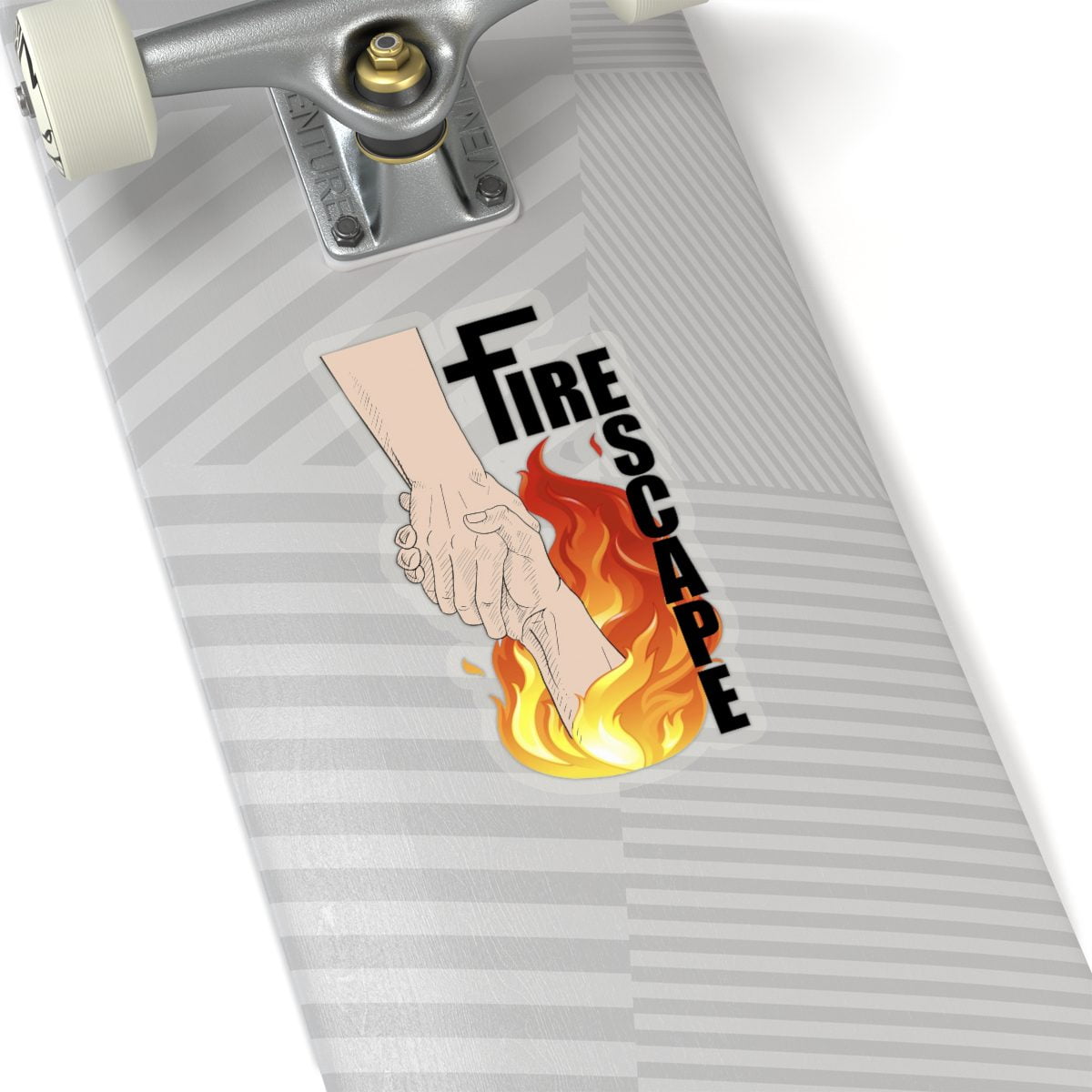 Fire Escape Black Logo Die Cut Stickers