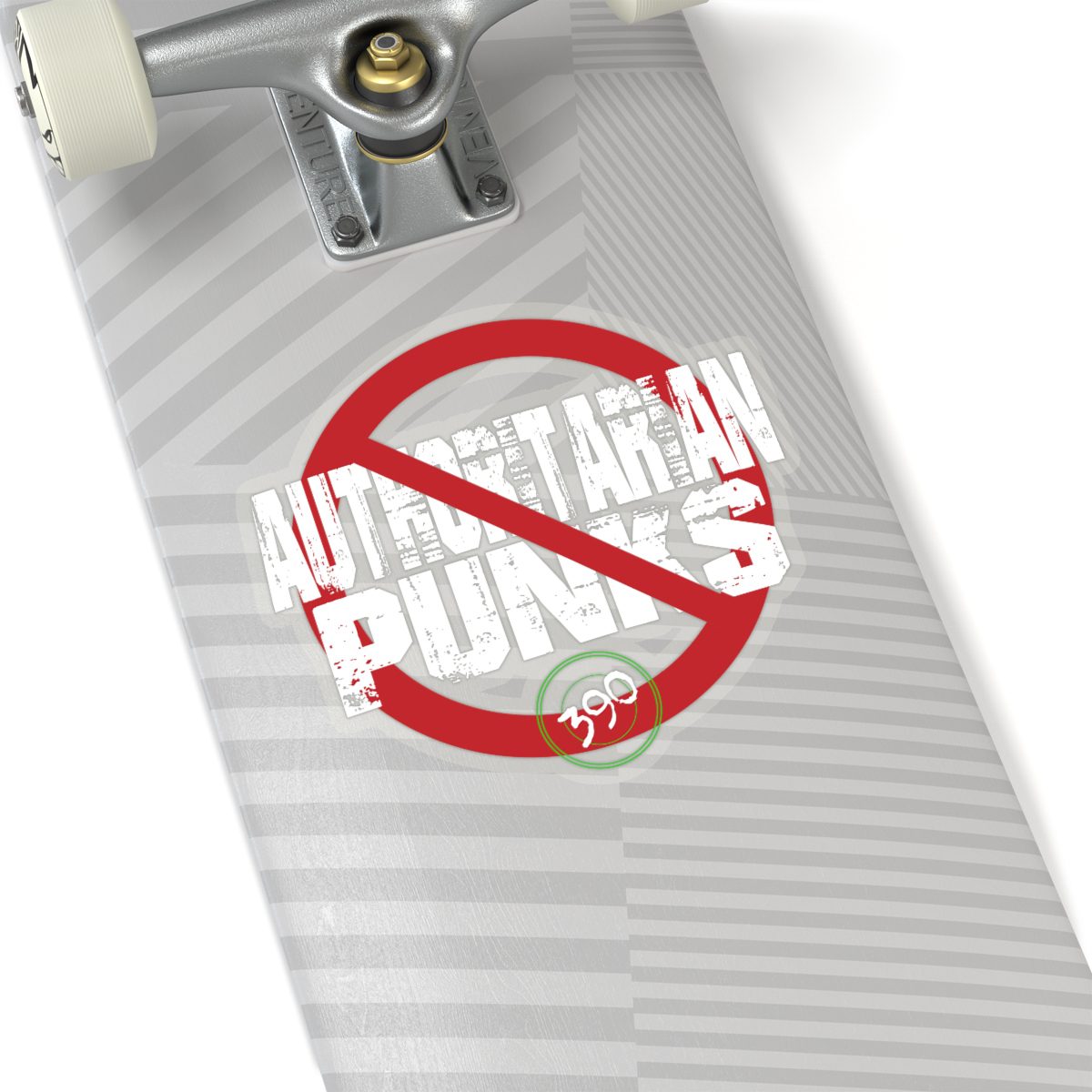 390 - No Authoritarian Punks White Die Cut Stickers