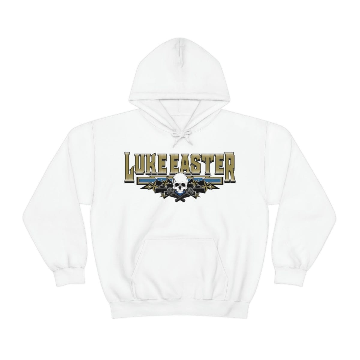 Luke Easter Skull and Mics Logo Pullover Hooded Sweatshirt