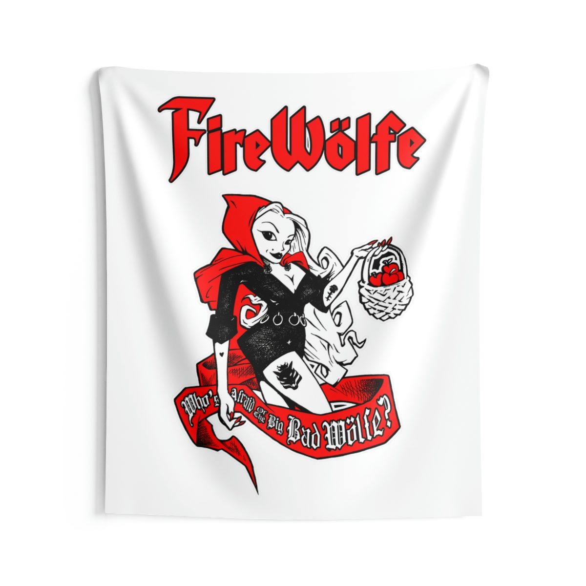 FireWolfe - Who's Afraid White Indoor Wall Tapestries
