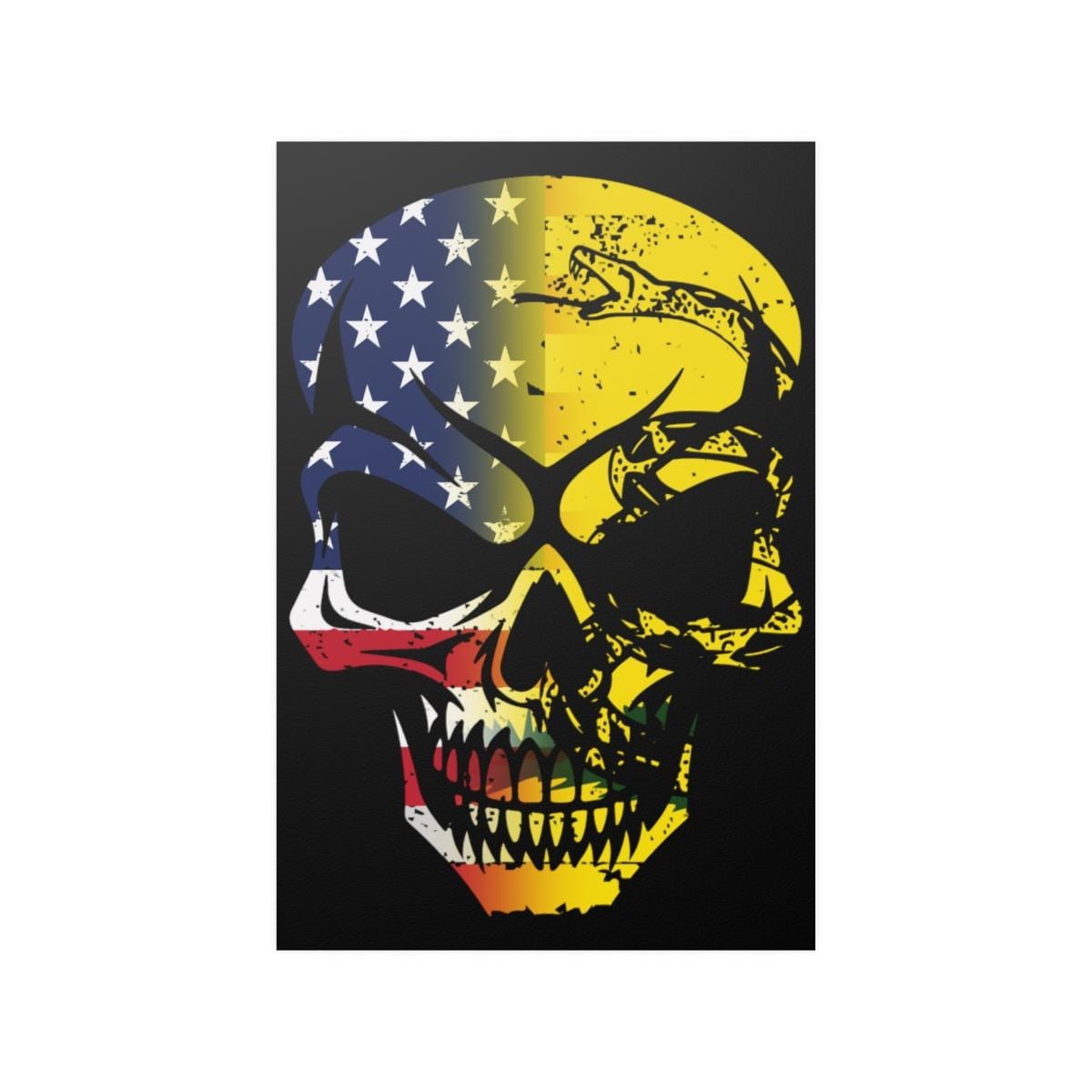 American Gadsden Skull by Radical Truth Satin Posters (210gsm)