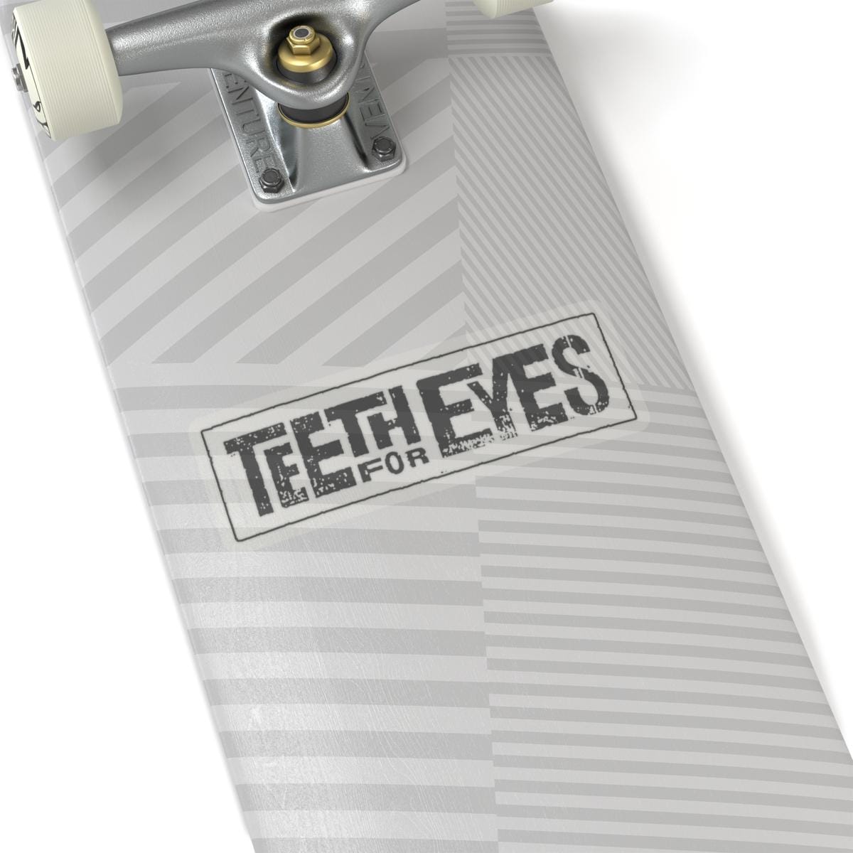 Teeth For Eyes Rectangle Logo Die Cut Stickers (Black)