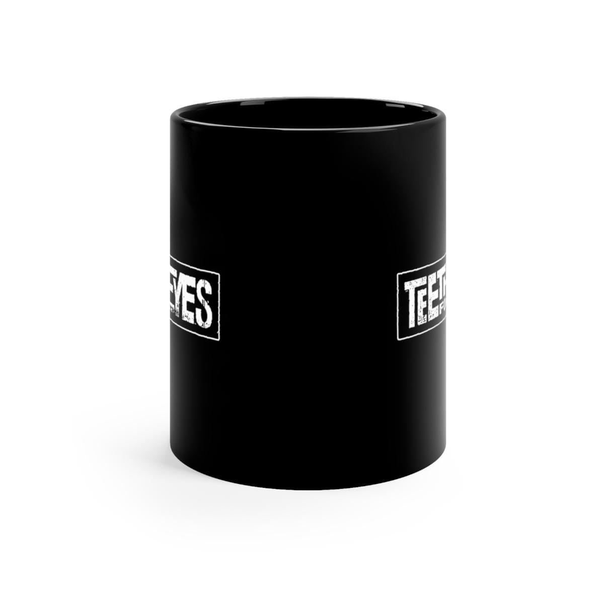 Teeth For Eyes Rectangle Logo 11oz Black mug