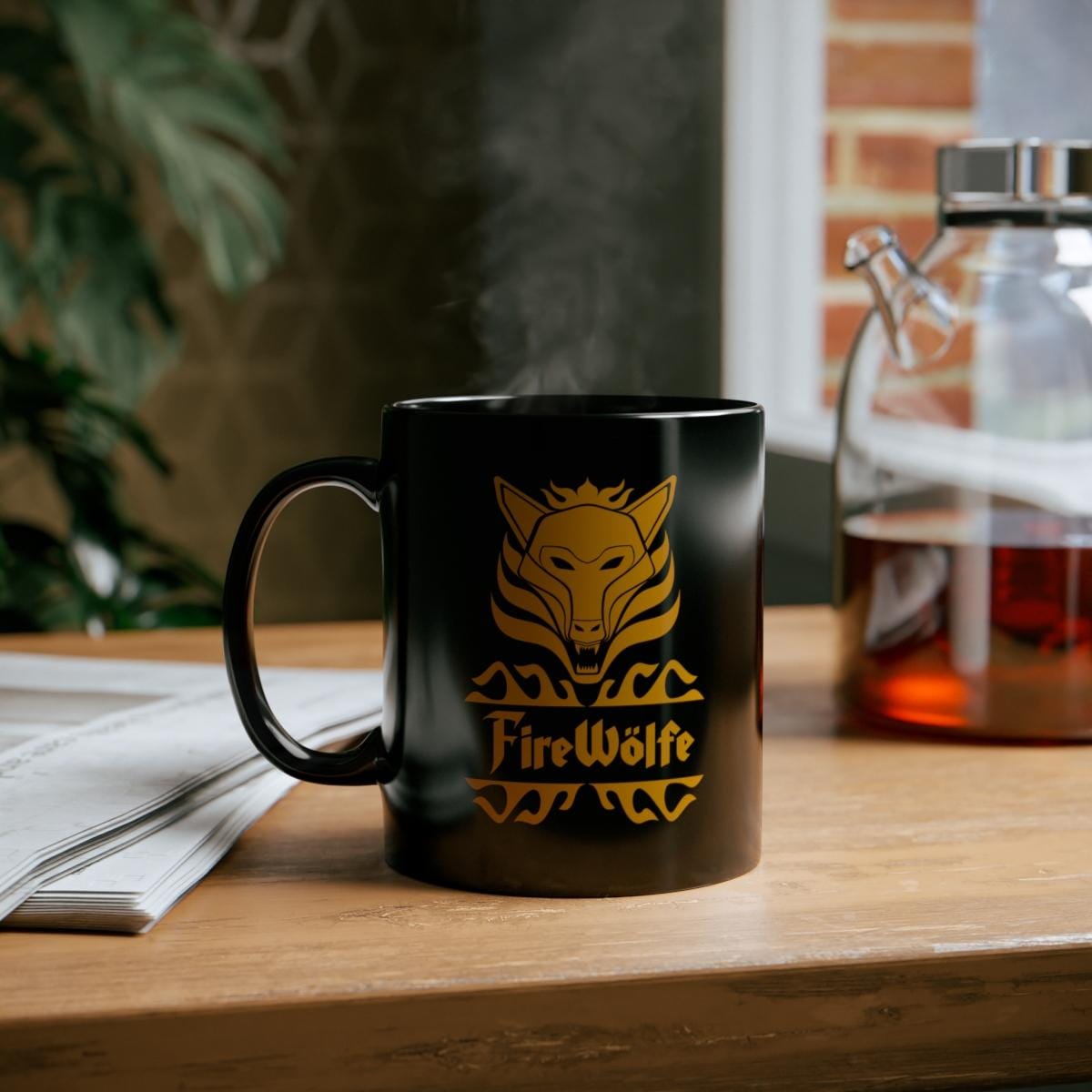 FireWolfe Flame Logo 11oz Black mug