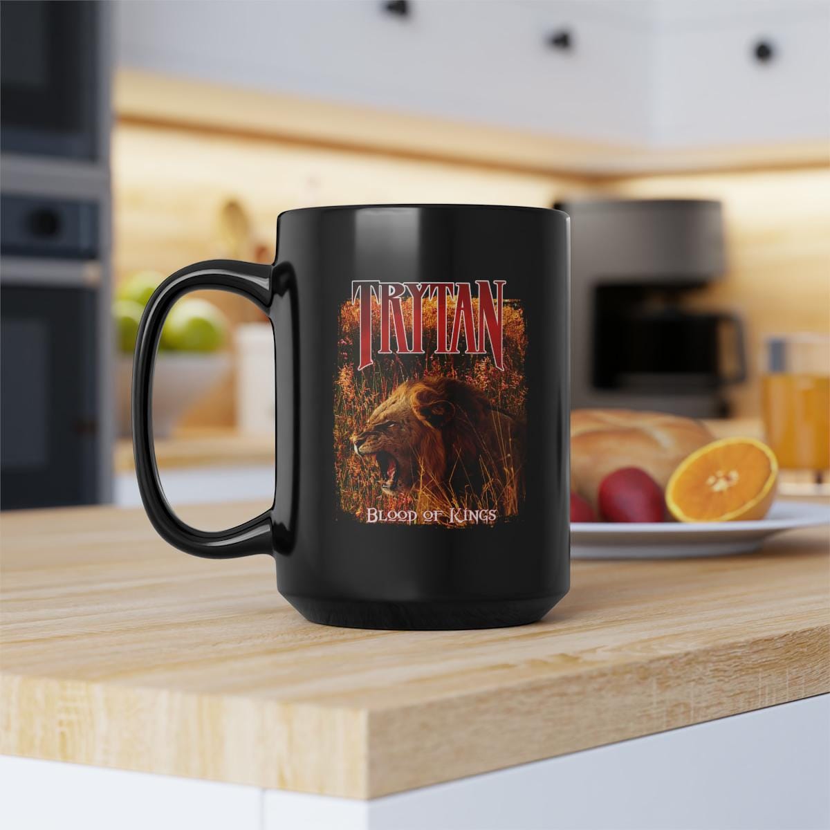 Trytan - Blood of Kings Lion Black Mug 15oz