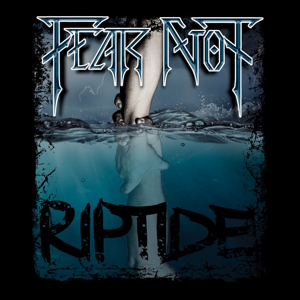 Fear Not - Riptide Blue Logo - Black Denim Printed Patches (2 sizes)