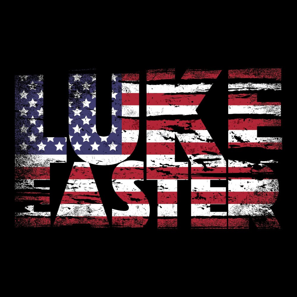 Luke Easter - Flag - Black Denim Printed Patches (2 sizes)