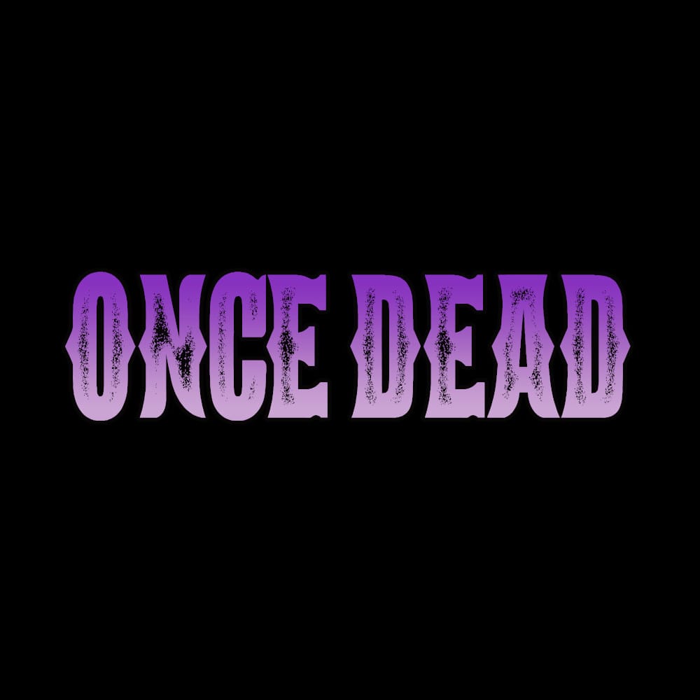 Once Dead Purple Logo - Black Denim Printed Patches (2 sizes)