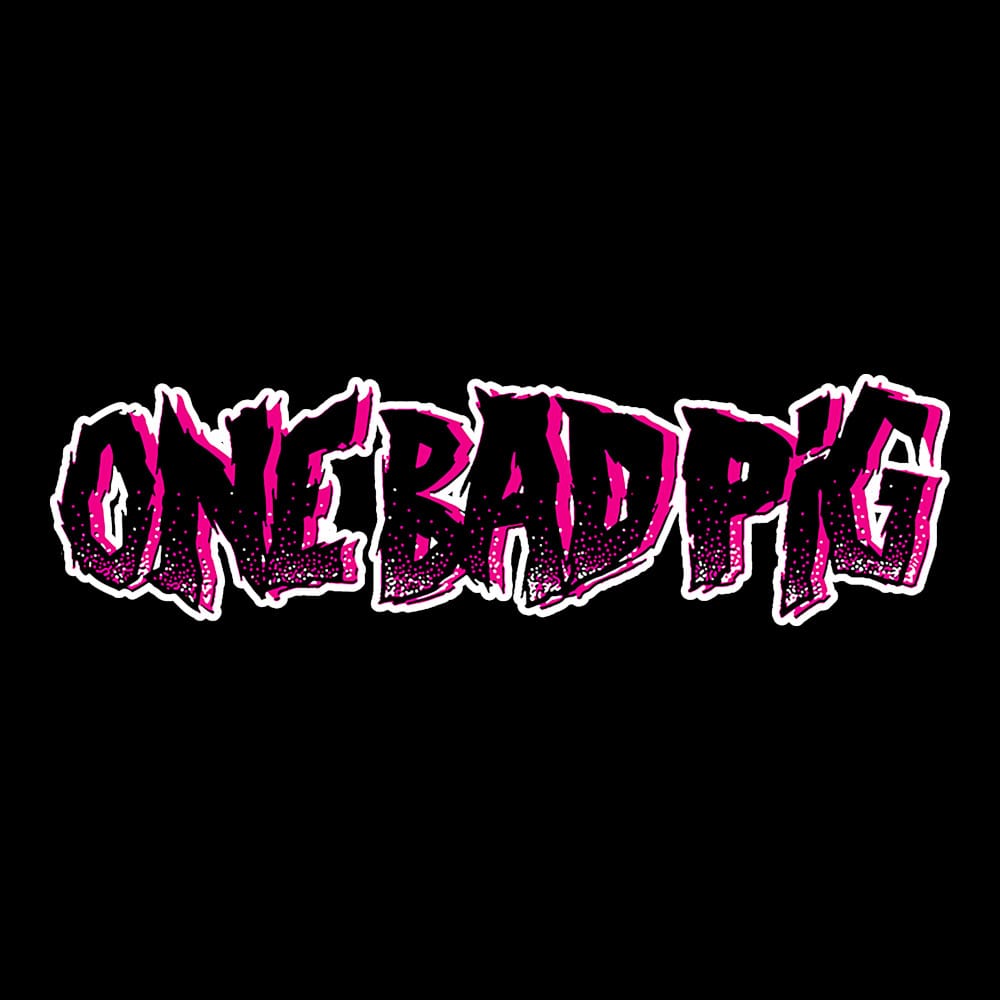 One Bad Pig - New Logo - Black Denim Printed Patches (2 sizes)