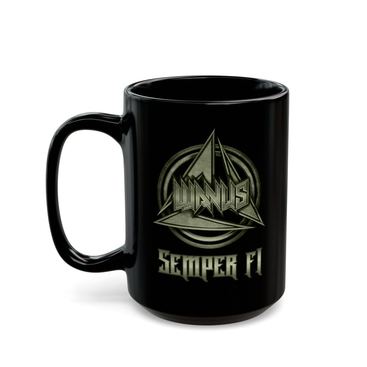 Wanus - Semper Fi Black Mugs (11oz, 15oz) (2-Sided)