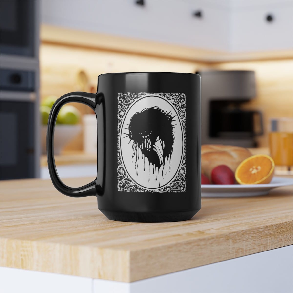 Christ Crucified by The Wounded Society Black Mugs (11oz, 15oz)