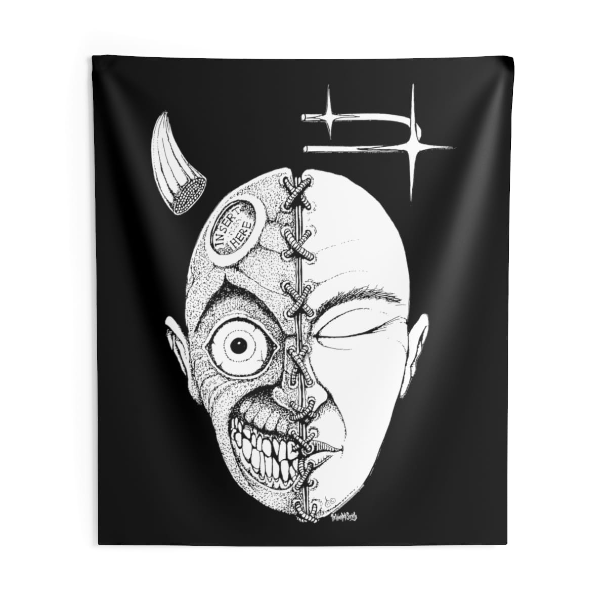 Half-Face by The Wounded Society Indoor Wall Tapestries