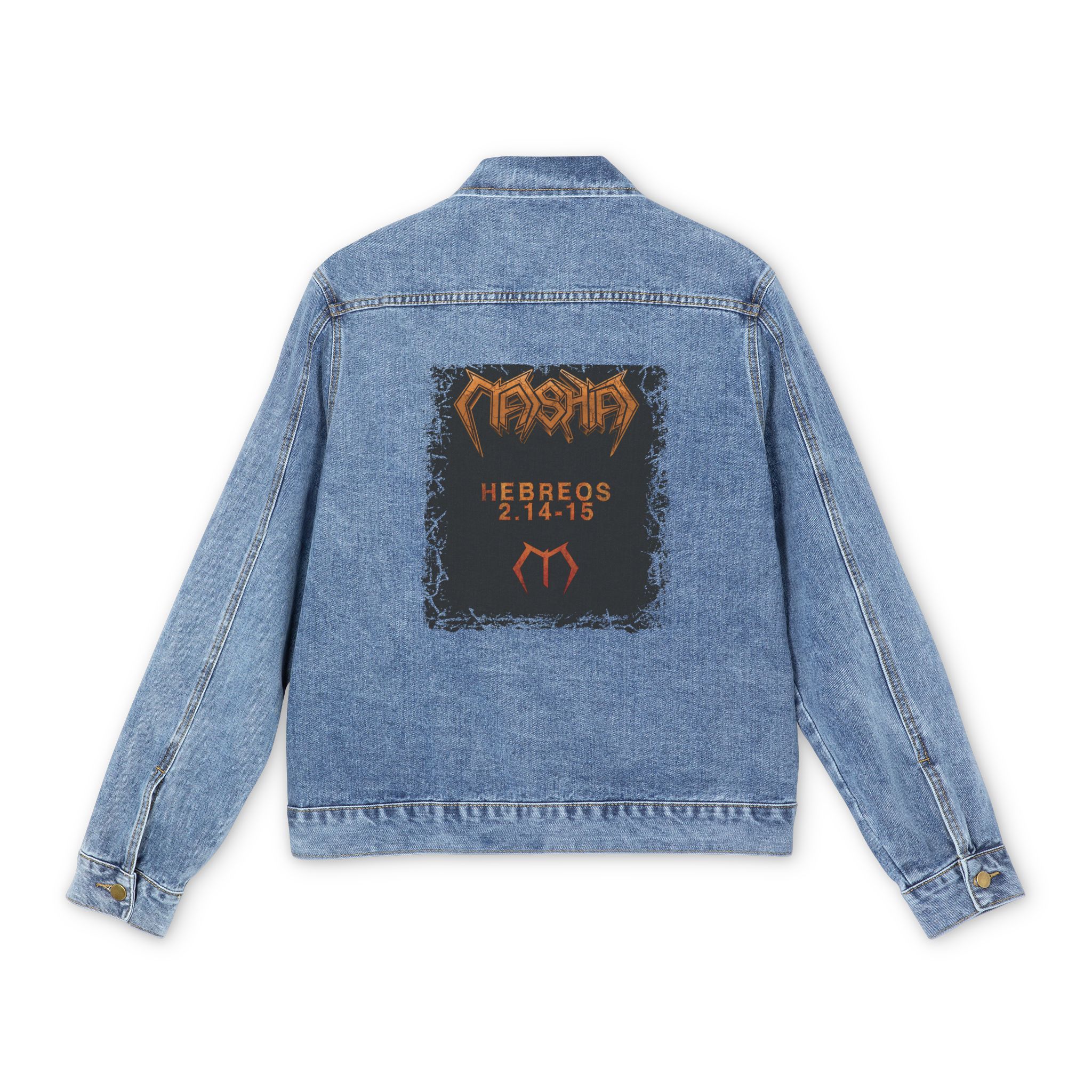 Mashiaj-  Cross text Men's Denim Jacket