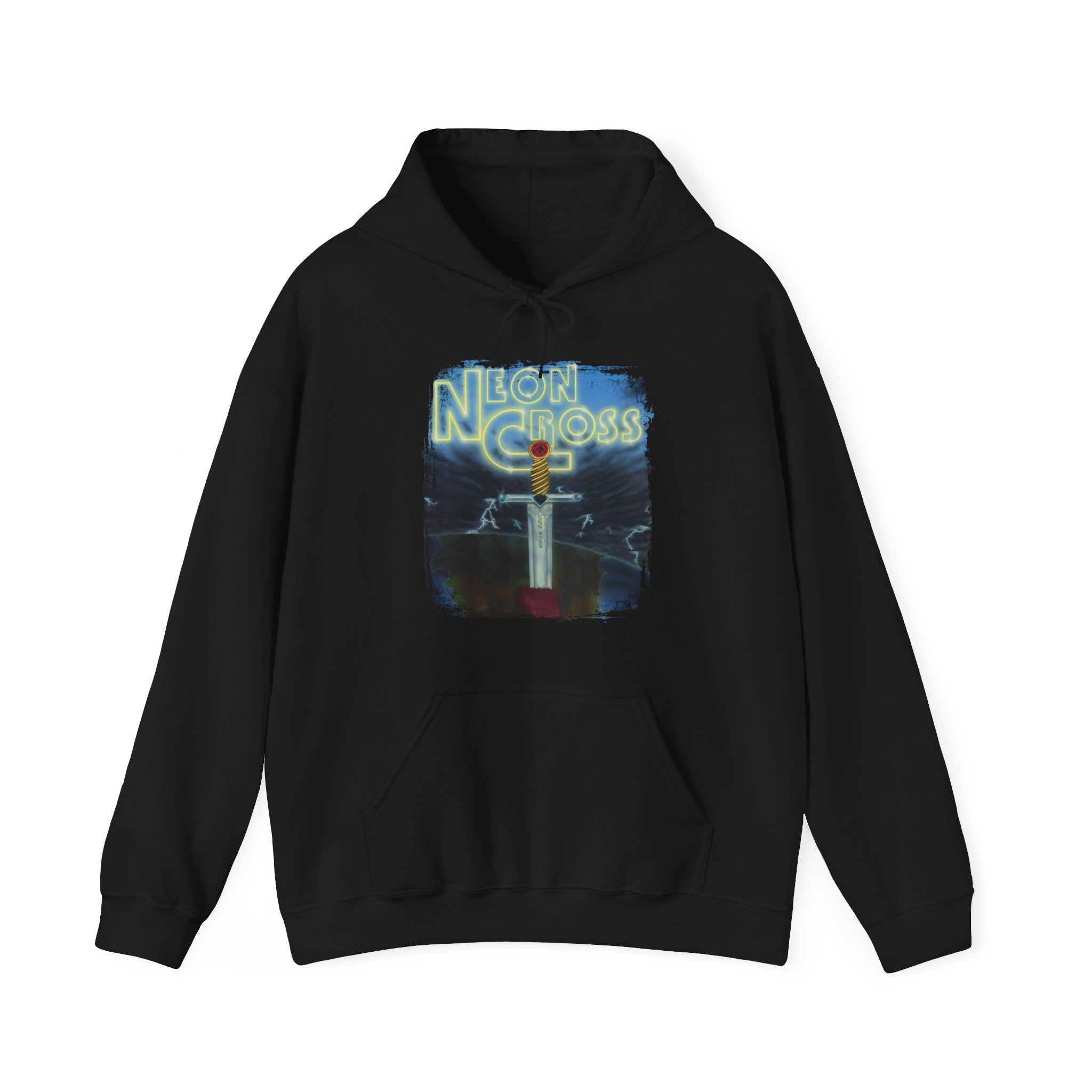 Neon Cross Pullover Hooded Sweatshirt