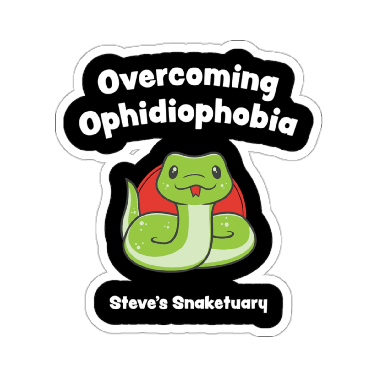 Steve's Snaketuary - Overcoming Ophidiophobia Die Cut Stickers