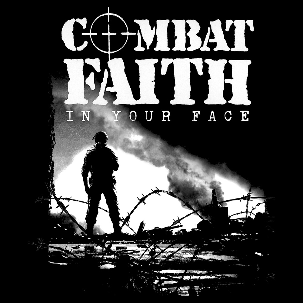 Combat Faith - In Your Face - Black Denim Printed Patches (2 sizes)