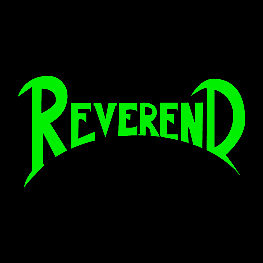 Reverend Logo (Green) - Black Denim Printed Patches (2 sizes)