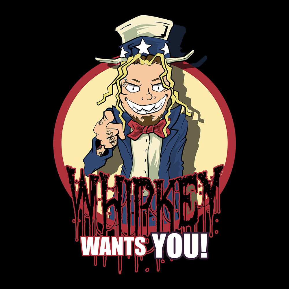 Whipkey - I Want You (Red) - Black Denim Printed Patches (2 sizes)