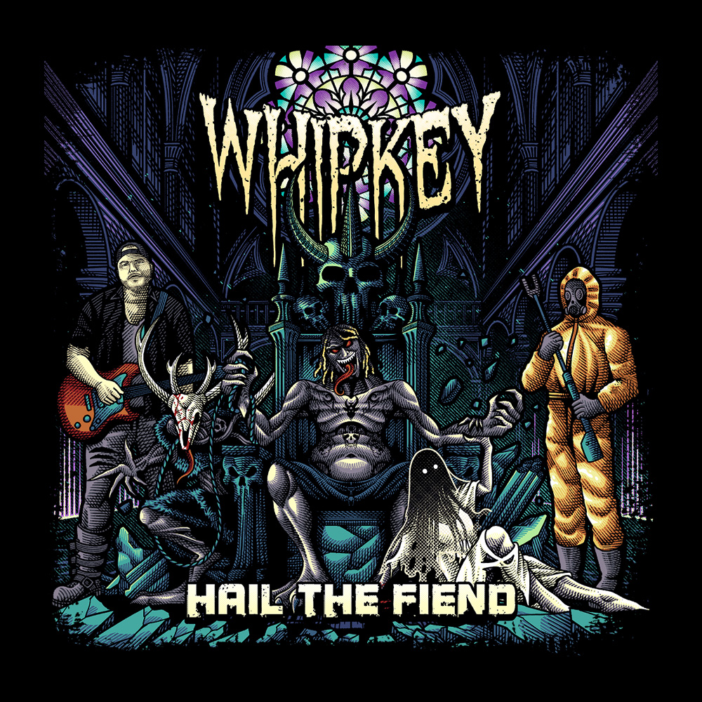 Whipkey - Hail The Fiend - Black Denim Printed Patches (2 sizes)