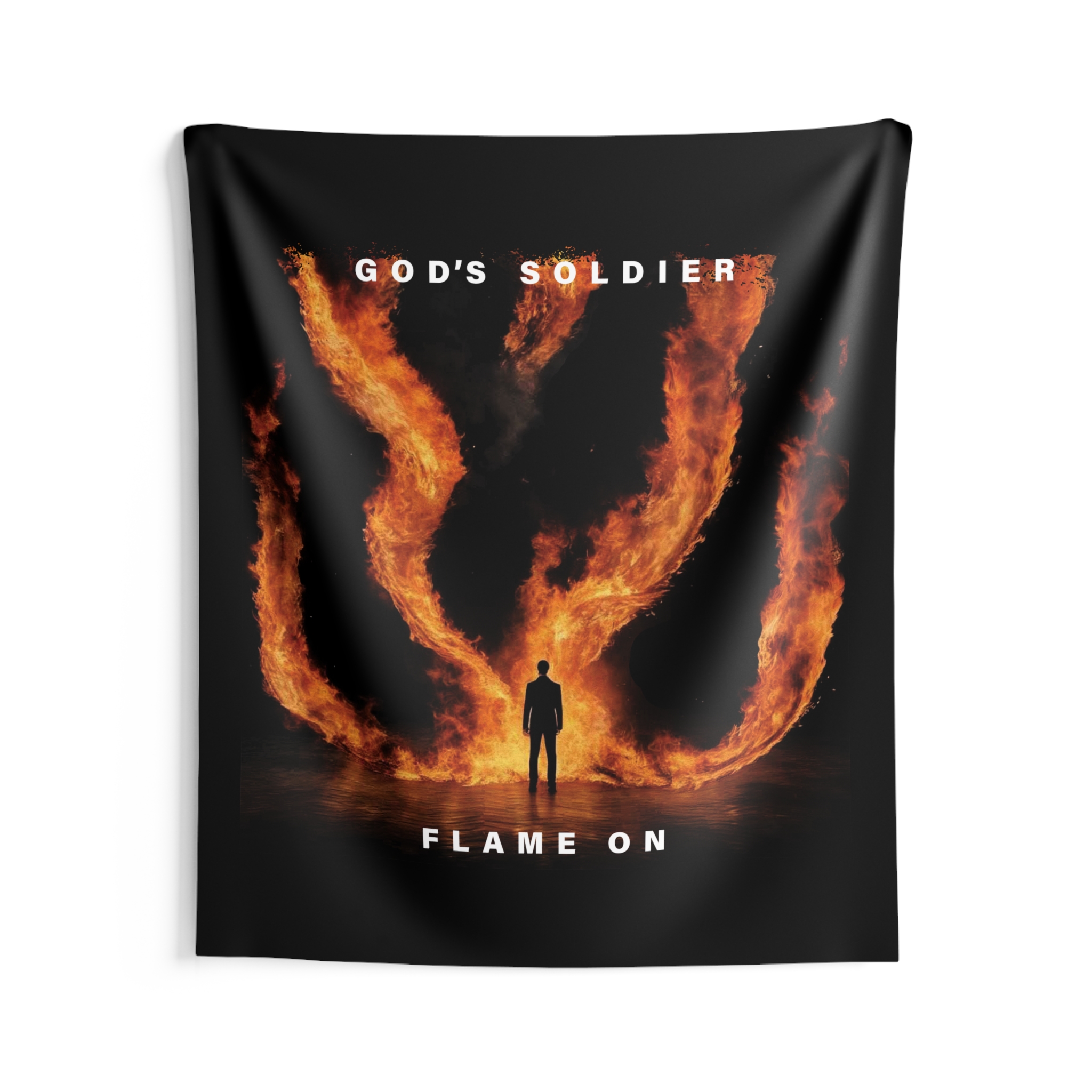 God's Soldier - Flame On Indoor Wall Tapestries