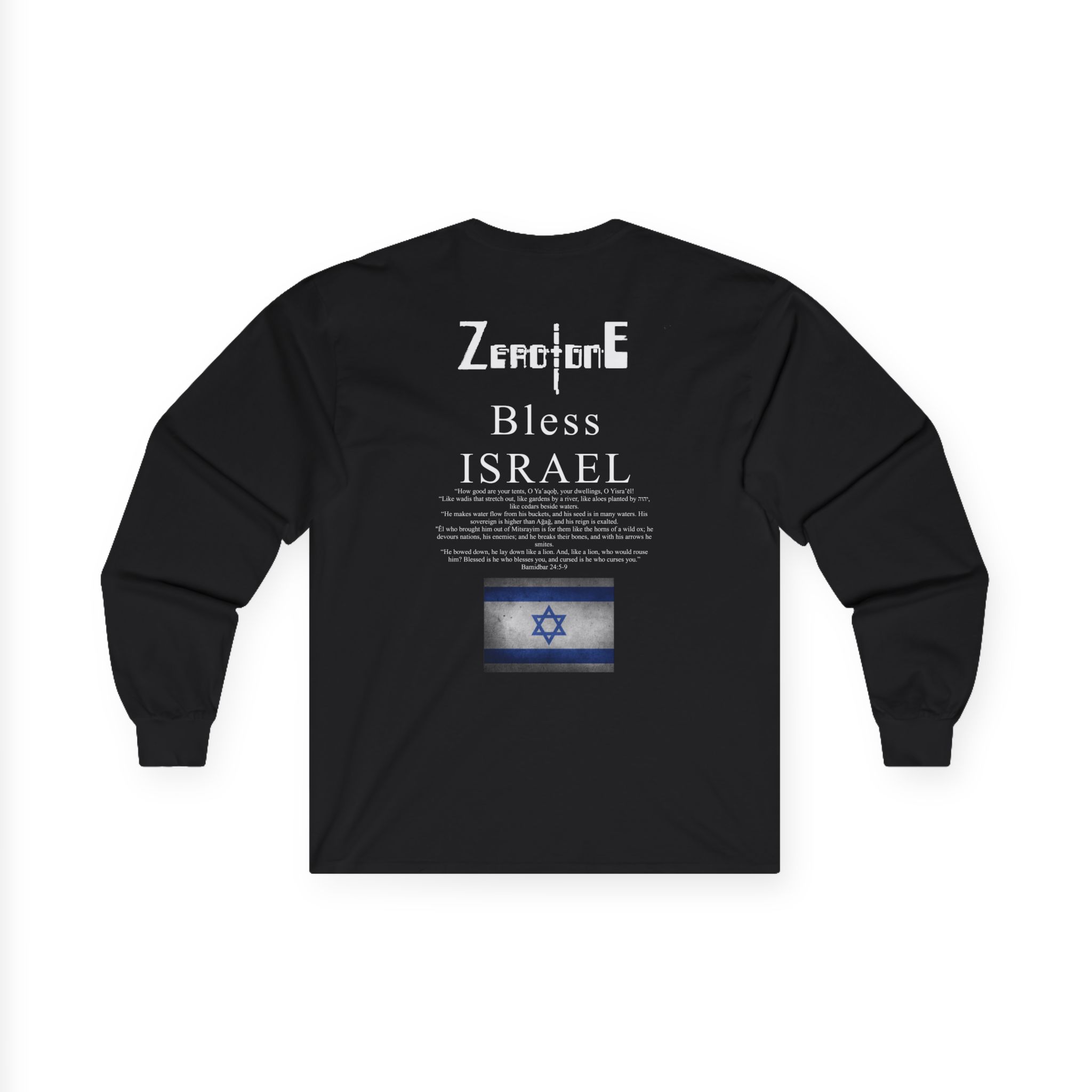 Zerotone - Bless Israel Long Sleeve Tshirt (2-Sided) - Image 2