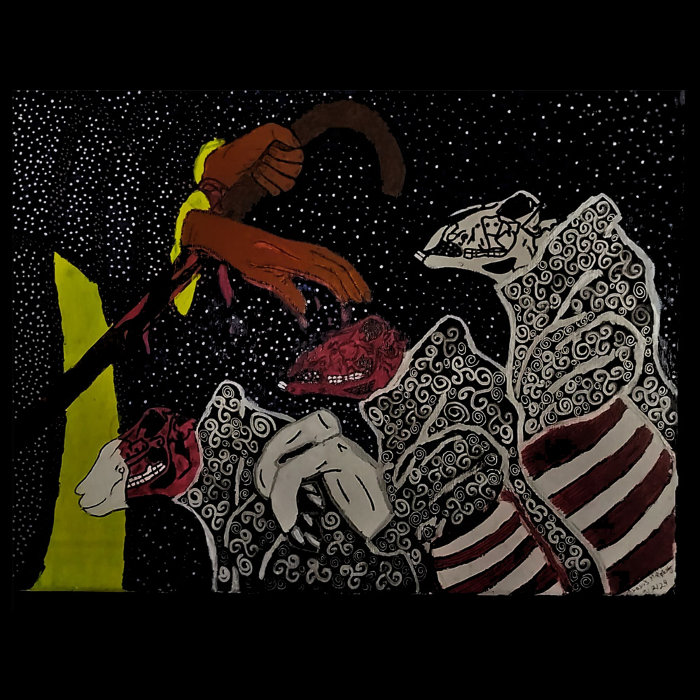 BlahSheepShepherd - Lamb Of God - Black Denim Printed Patches (2 sizes)