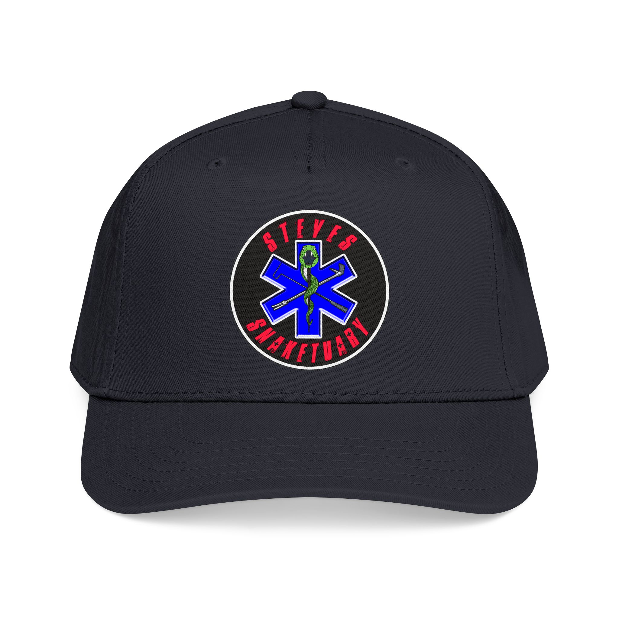 Steve's Snaketuary Round Logo Printed Mid Profile Baseball Cap