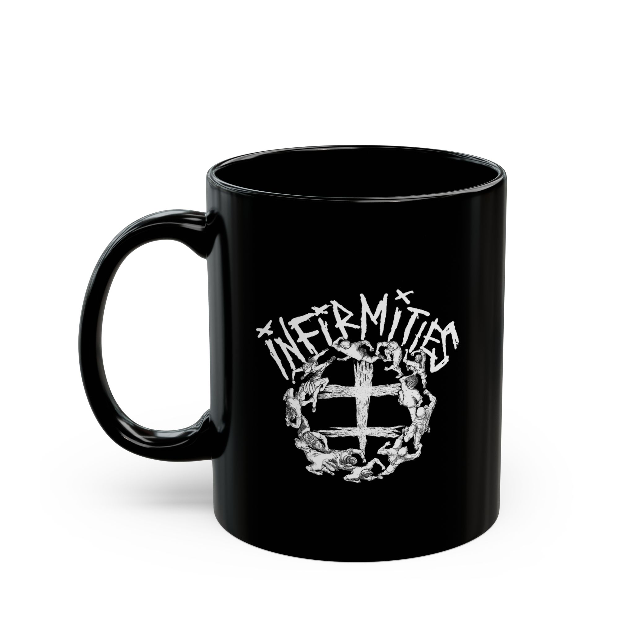 Infirmities Circle Pit Logo 11oz Black Mugs