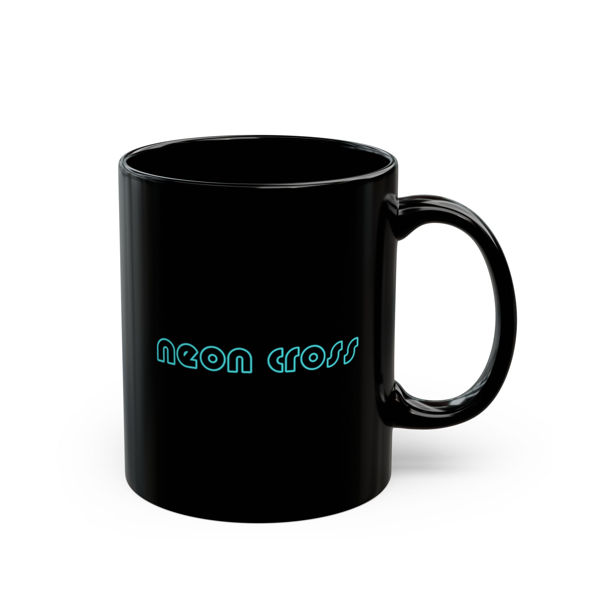 Neon Cross Logo 11oz Black Mugs