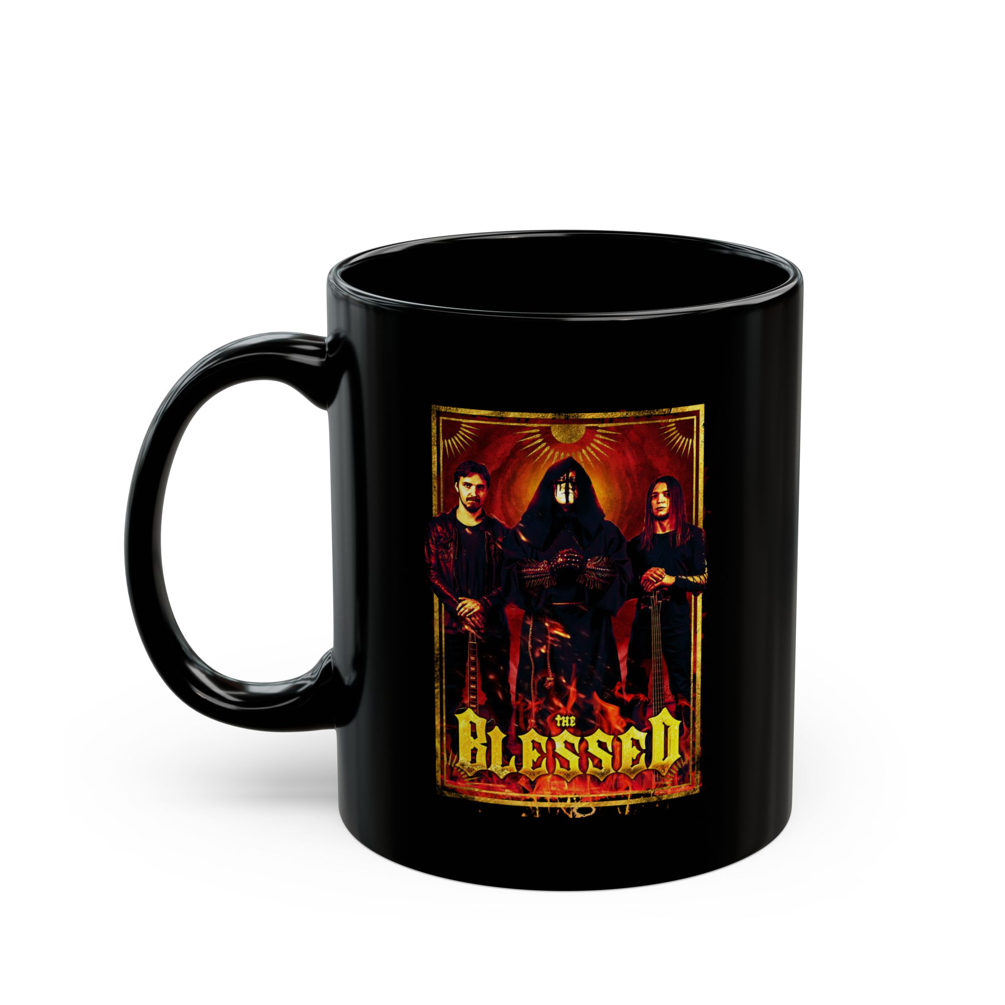 The Blessed Band Photo 11oz Black Mugs
